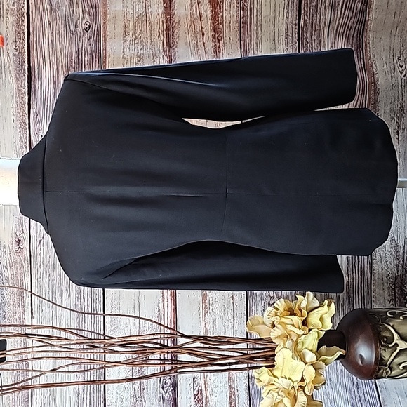 HILLARD & HANSON BLACK LINED PADDED LONG SLEEVE DRESS JACKET - Picture 5 of 10